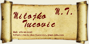 Milojko Tucović vizit kartica